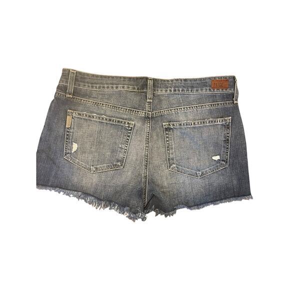 Paige Women 30 Denim Shorts Daryn Short Raw Hem Distressed Light Blue - Picture 8 of 10
